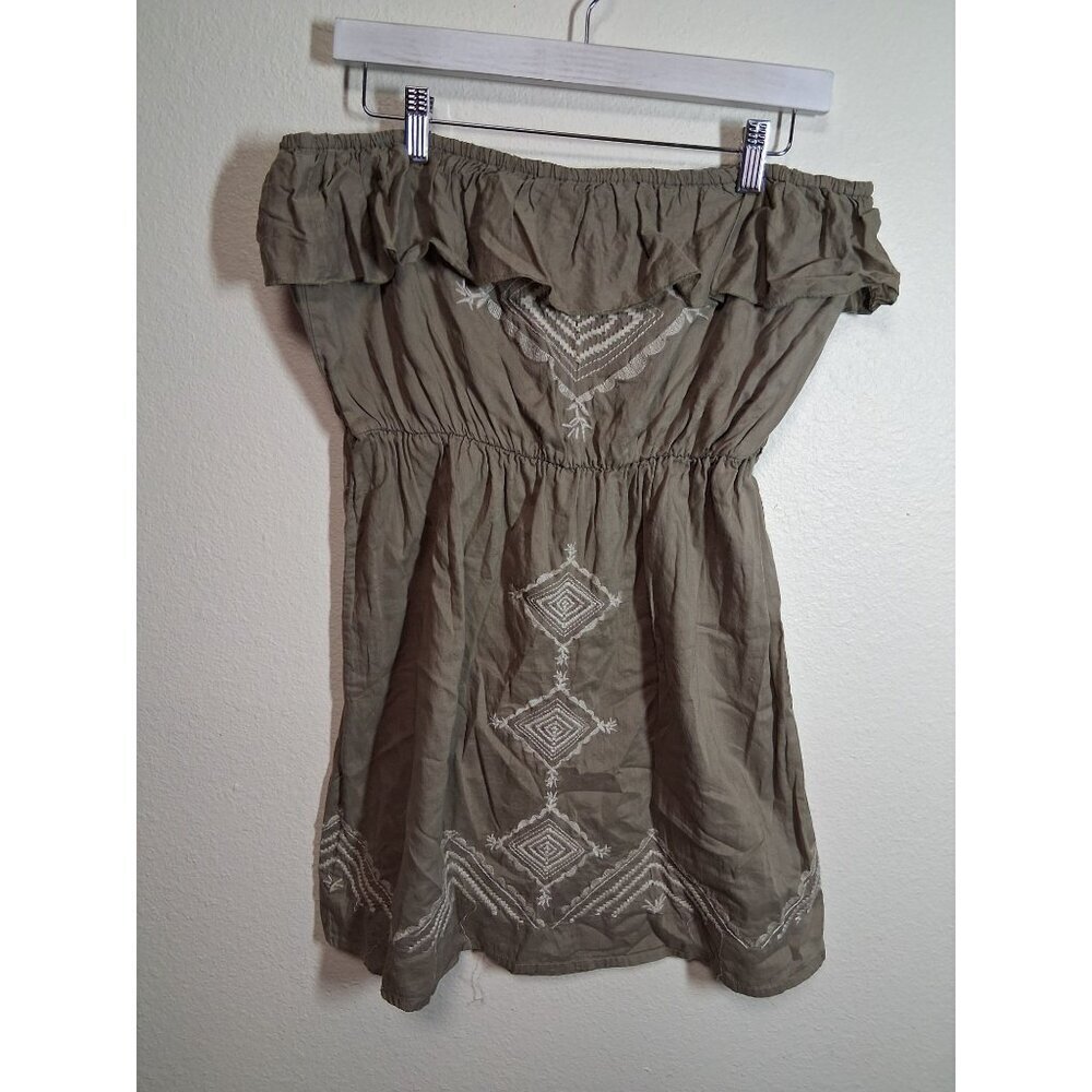 Rue 21 Strapless Dress Embroidered Tribal Aztec Boho Y2K Summer Size Medium
